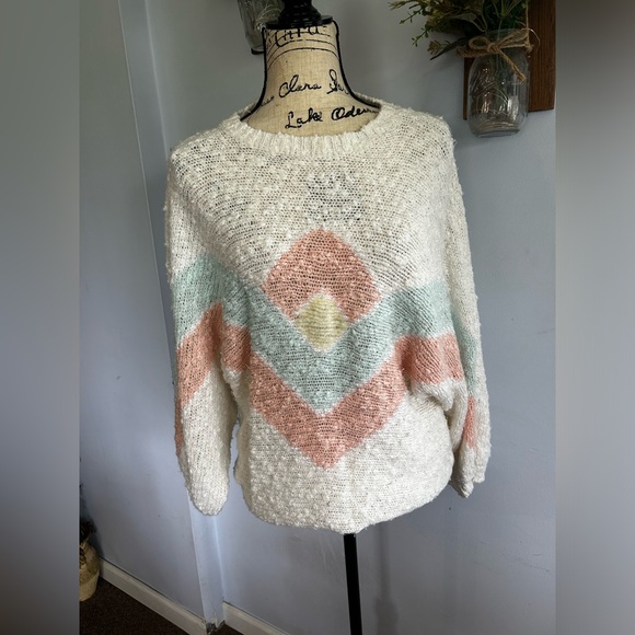 style Impax Sweaters - Style impax vintage sweater boho chic color block cable knit festive winter